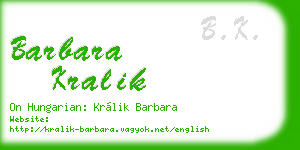 barbara kralik business card