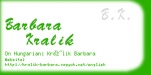 barbara kralik business card